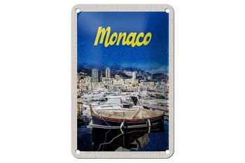 Panneau de voyage en étain, 12x18cm, Monaco, France, Yacht, plage, mer 1