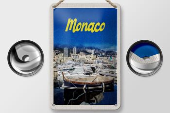 Panneau de voyage en étain, 12x18cm, Monaco, France, Yacht, plage, mer 2