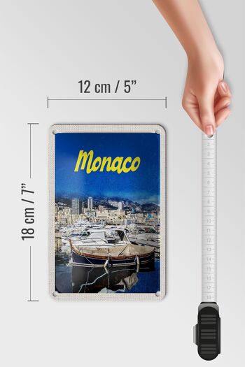 Panneau de voyage en étain, 12x18cm, Monaco, France, Yacht, plage, mer 5