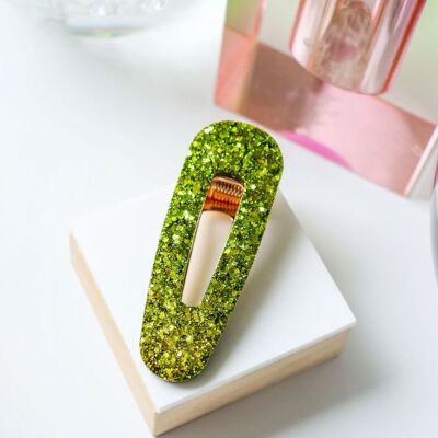 Lime triangle resin barrette summer collection