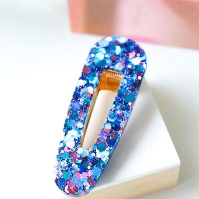 Crazy Blue triangle resin barrette summer collection
