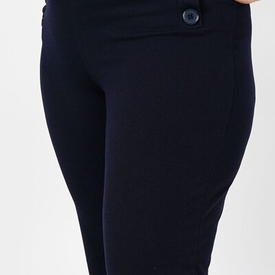 BLACK HIGH-WAISTED STRETCH TROUSERS - NAPAX BLACK