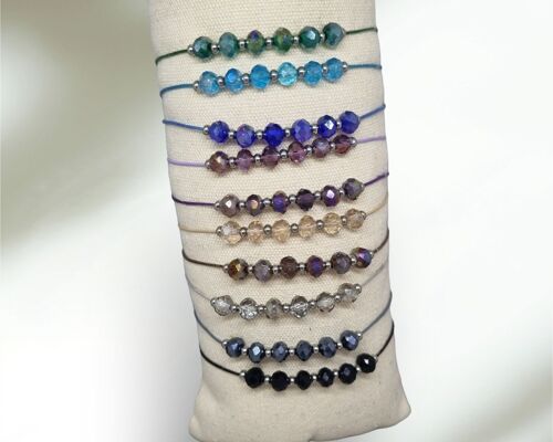 Bracelet perle - lien coulissant -  acier inoxydable