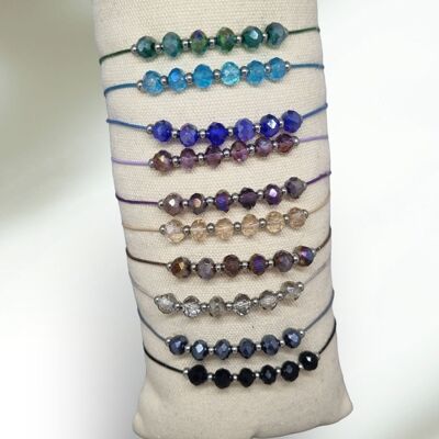 Bracelet perle - lien coulissant -  acier inoxydable