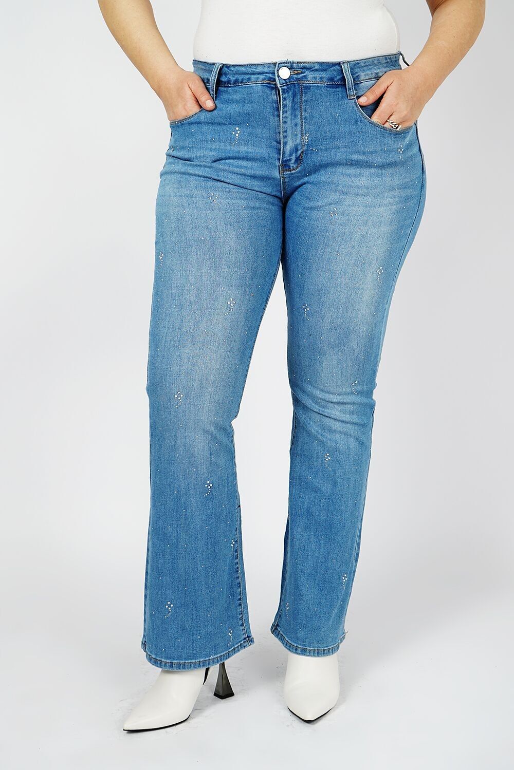 Pantaloni con dettagli scintillanti - NOSTRA JEAN DENIM