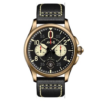 AVI-8 – SPITFIRE – Void Black – AV-4089-07 – Reloj para hombre – Movimiento cronógrafo japonés