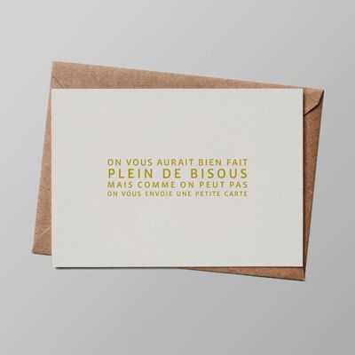 Carte "Classique ou presque" : On vous aurait bien fait plein de bisous (avec enveloppe)