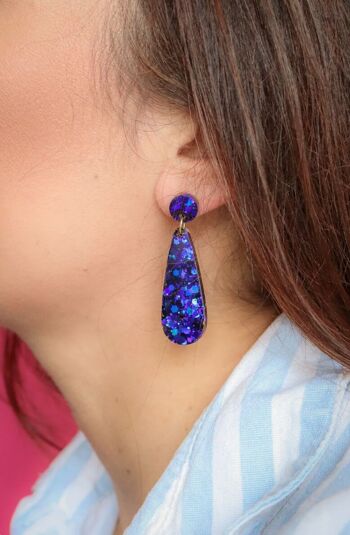 Boucles d'oreilles Amandine Deep Blue 1