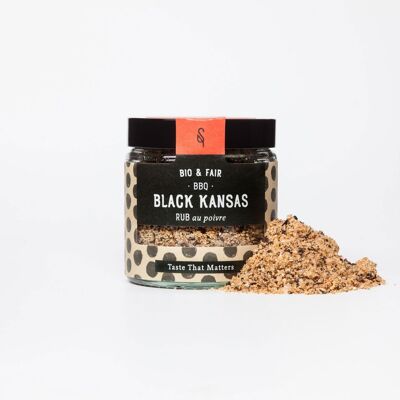 Organic Black Kansas BBQ spice - 120 ml glass