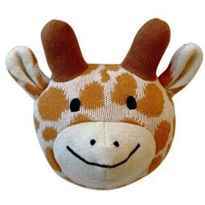 Boule tricotée girafe avec clochette pour enfants