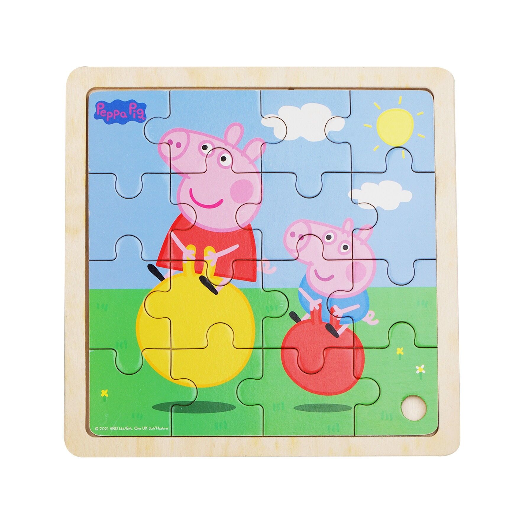 Hüpfball Peppa Holzpuzzle für Kinder