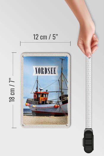 Panneau de voyage en étain, 12x18cm, plage de la mer du nord, bateau de voyage, signe de mer 5