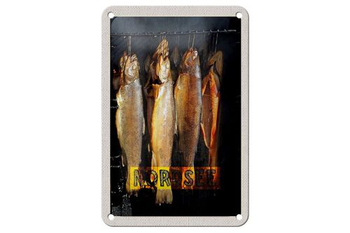 Blechschild Reise 12x18cm Nordsee Fisch Essen Delikatesse Speisen Schild