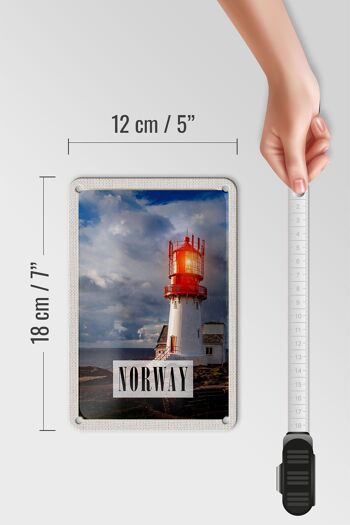 Panneau de voyage en étain, 12x18cm, phare de norvège, orage, signe de mer 5