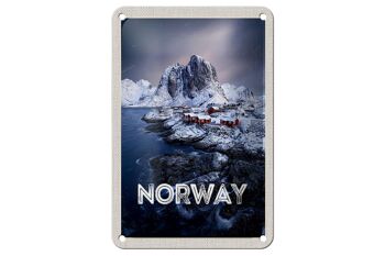 Panneau de voyage en étain 12x18cm, panneau de mer froide et de gel de l'heure d'hiver de la norvège 1