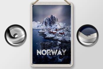 Panneau de voyage en étain 12x18cm, panneau de mer froide et de gel de l'heure d'hiver de la norvège 2