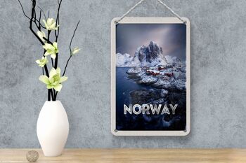 Panneau de voyage en étain 12x18cm, panneau de mer froide et de gel de l'heure d'hiver de la norvège 4