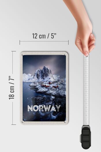 Panneau de voyage en étain 12x18cm, panneau de mer froide et de gel de l'heure d'hiver de la norvège 5