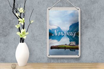 Panneau de voyage en étain, 12x18cm, Norvège, Camping, mer, voyage, Nature 4