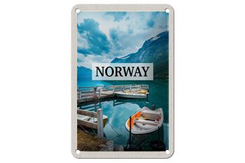 Signe de voyage en étain 12x18cm, décoration de voyage de vacances sur l'île de bateau de norvège 1