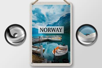 Signe de voyage en étain 12x18cm, décoration de voyage de vacances sur l'île de bateau de norvège 2