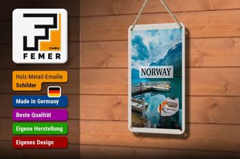 Signe de voyage en étain 12x18cm, décoration de voyage de vacances sur l'île de bateau de norvège 3