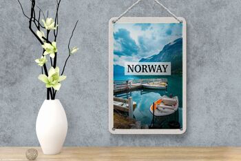 Signe de voyage en étain 12x18cm, décoration de voyage de vacances sur l'île de bateau de norvège 4