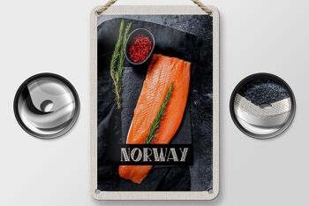Signe de voyage en étain, 12x18cm, signe de délicatesse norvégienne, saumon et thym 2