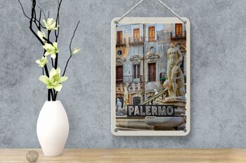 Panneau de voyage en étain 12x18cm, Sculpture de palerme italie, signe de la vieille ville 4