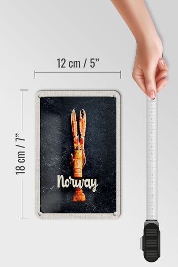 Panneau de voyage en étain 12x18cm, plats de poisson norvégiens, crabes, signe de vacances 5