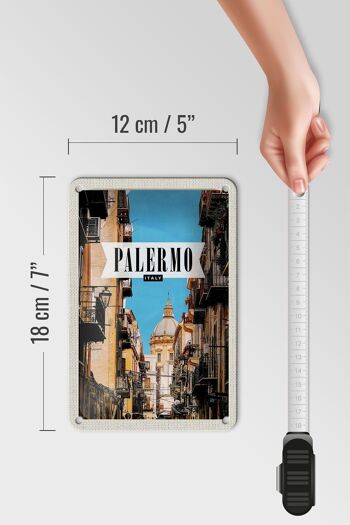 Panneau de voyage en étain 12x18cm, décoration Architecture de palerme italie 5
