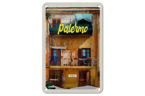 Blechschild Reise 12x18cm Palermo Italien Gebäude Urlaubsort Schild