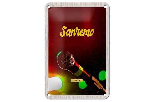 Blechschild Reise 12x18cm Sanremo Italien Musik Band Auftritt Schild