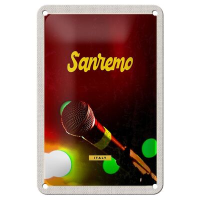 Blechschild Reise 12x18cm Sanremo Italien Musik Band Auftritt Schild