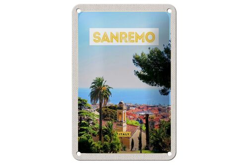 Blechschild Reise 12x18cm Sanremo Italien Reise Sonne Sommer Schild