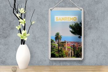 Panneau de voyage en étain, 12x18cm, Sanremo, italie, soleil, été 4