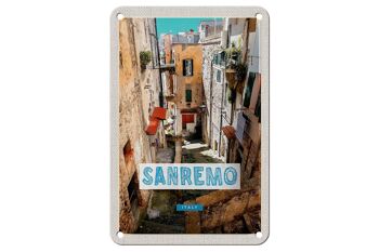 Panneau de voyage en étain 12x18cm, panneau de construction de la vieille ville de Sanremo, italie 1