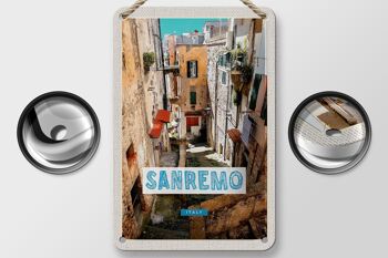 Panneau de voyage en étain 12x18cm, panneau de construction de la vieille ville de Sanremo, italie 2