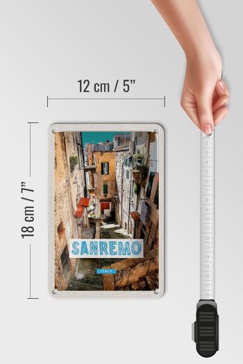 Panneau de voyage en étain 12x18cm, panneau de construction de la vieille ville de Sanremo, italie 5