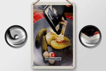 Panneau de voyage en étain 12x18cm, panneau de plats européens pour Raclette suisse 2