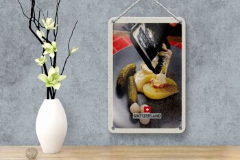 Panneau de voyage en étain 12x18cm, panneau de plats européens pour Raclette suisse 4