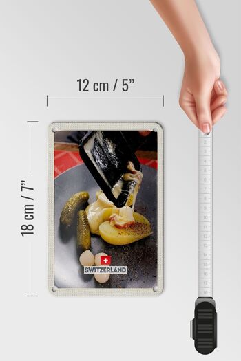 Panneau de voyage en étain 12x18cm, panneau de plats européens pour Raclette suisse 5