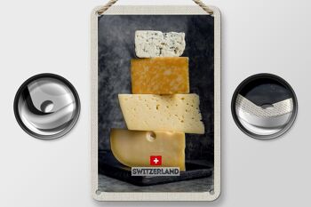 Panneau de voyage en étain, 12x18cm, suisse, Berne, Type fromage emmental 2