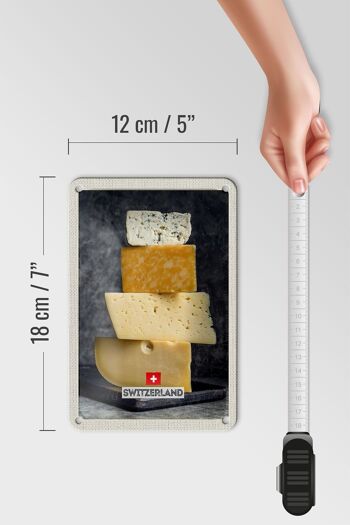 Panneau de voyage en étain, 12x18cm, suisse, Berne, Type fromage emmental 5