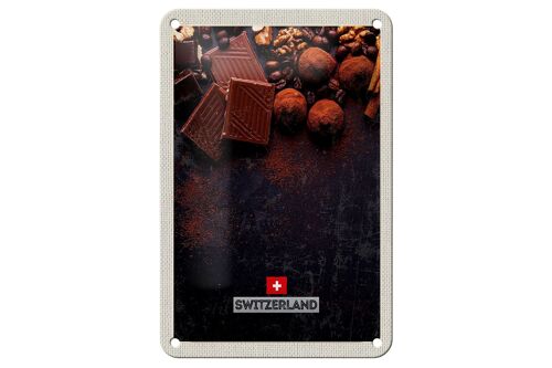 Blechschild Reise 12x18cm Schweiz Bern Schokolade süß Dekoration