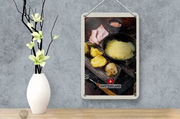 Panneau de voyage en étain, 12x18cm, pommes de terre suisses, fromage fondu 4