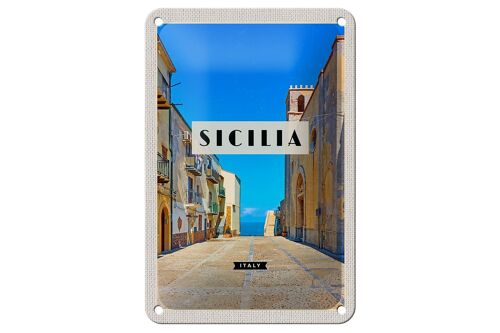 Blechschild Reise 12x18cm Sizilien Italien Europa Urlaubsort Schild