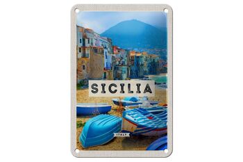 Signe en étain voyage 12x18cm, décoration de vacances sicile italie Europe 1