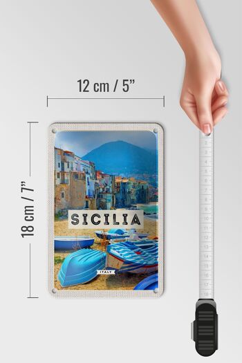 Signe en étain voyage 12x18cm, décoration de vacances sicile italie Europe 5