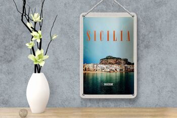 Panneau de voyage en étain, 12x18cm, sicile, plage, Europe, Destination de vacances 4